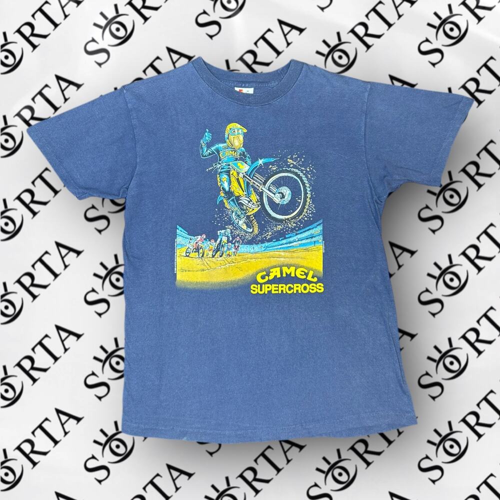 VTG 1989 Camel Supercross Motocross Short Sleeve Shirt Size M Rare Made in USA